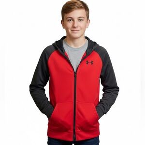 Under Armour Full Zip Activewear Athletic Jacket Coat Loose Youth Boy XL